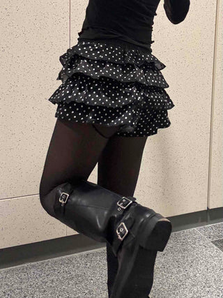 Triple Dot Frill Mini Shorts