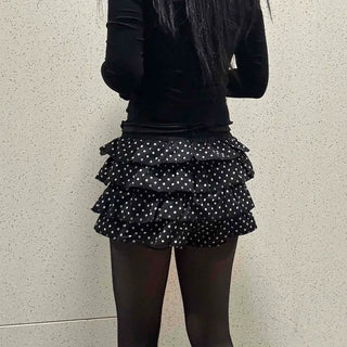 Triple Dot Frill Mini Shorts