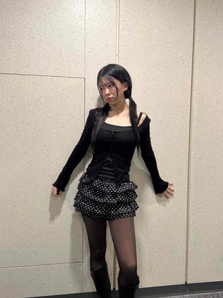 Triple Dot Frill Mini Shorts