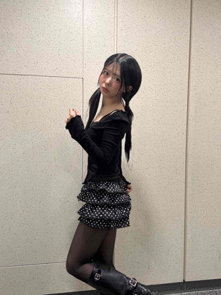 Triple Dot Frill Mini Shorts