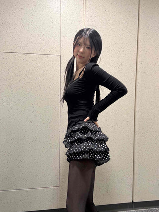 Triple Dot Frill Mini Shorts