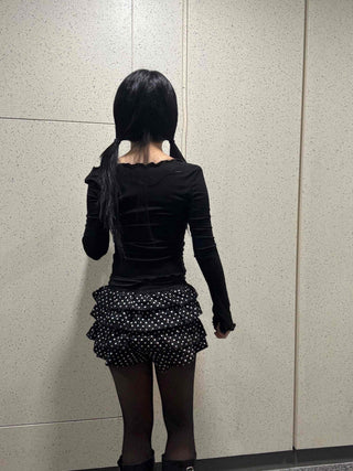 Triple Dot Frill Mini Shorts