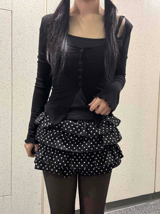 Triple Dot Frill Mini Shorts