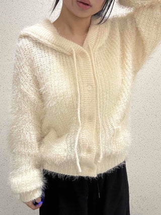 Soft Fuzzy Oversized Hooded Cardigan