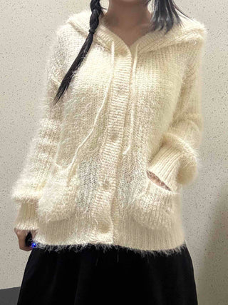 Soft Fuzzy Oversized Hooded Cardigan