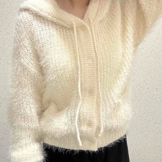 Soft Fuzzy Oversized Hooded Cardigan