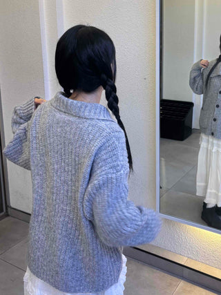 Campus Mood Cable Turtleneck Long Cardigan