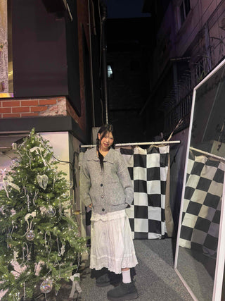 Campus Mood Cable Turtleneck Long Cardigan