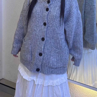 Campus Mood Cable Turtleneck Long Cardigan