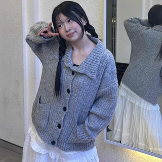 Campus Mood Cable Turtleneck Long Cardigan