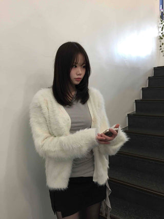 Soft Fur Angora Cardigan