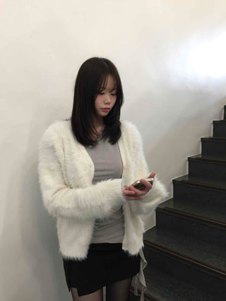 Soft Fur Angora Cardigan