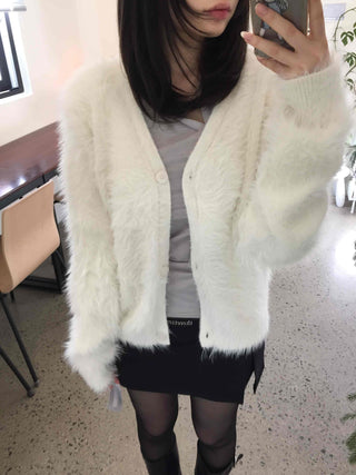 Soft Fur Angora Cardigan