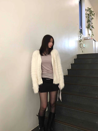 Soft Fur Angora Cardigan