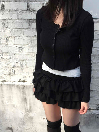Soft Simple Round Neck Crop Cardigan