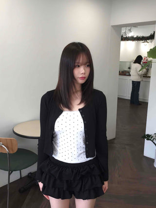 Soft Simple Round Neck Crop Cardigan