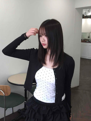 Soft Simple Round Neck Crop Cardigan
