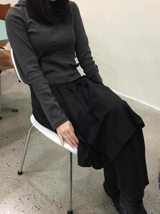 Pleated Midi Flare Skirt