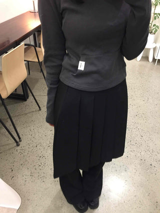 Pleated Midi Flare Skirt