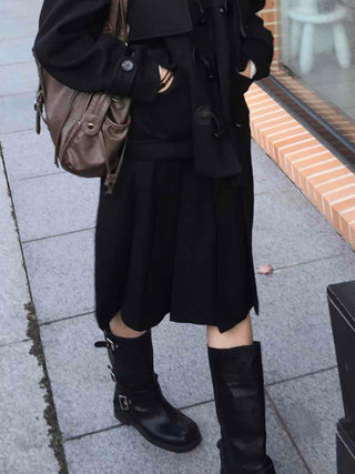 Pleated Midi Flare Skirt