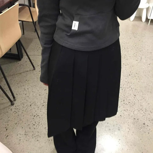 Pleated Midi Flare Skirt