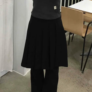 Pleated Midi Flare Skirt