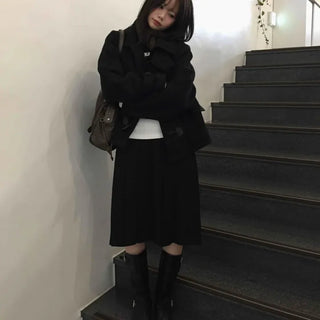 Pleated Midi Flare Skirt