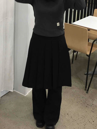 Pleated Midi Flare Skirt