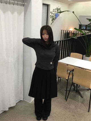 Pleated Midi Flare Skirt