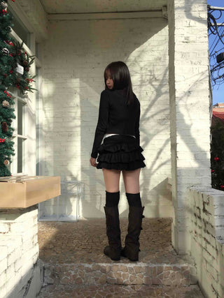 Frill Flare High-Waisted Mini Skirt