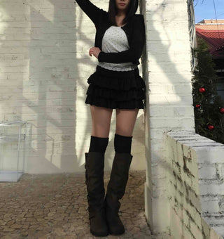 Frill Flare High-Waisted Mini Skirt
