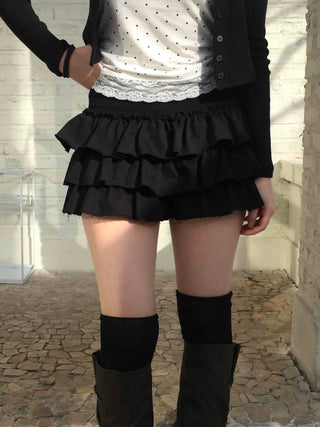 Frill Flare High-Waisted Mini Skirt