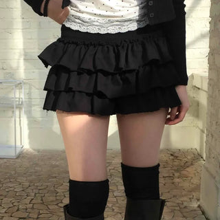 Frill Flare High-Waisted Mini Skirt