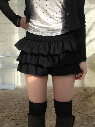 Frill Flare High-Waisted Mini Skirt