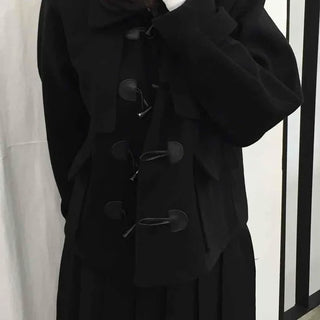 Oversized Collar Toggle Midi Duffle Coat