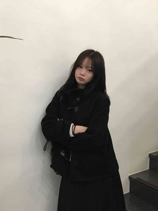 Oversized Collar Toggle Midi Duffle Coat