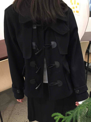 Oversized Collar Toggle Midi Duffle Coat