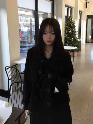 Oversized Collar Toggle Midi Duffle Coat