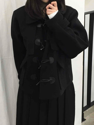 Oversized Collar Toggle Midi Duffle Coat