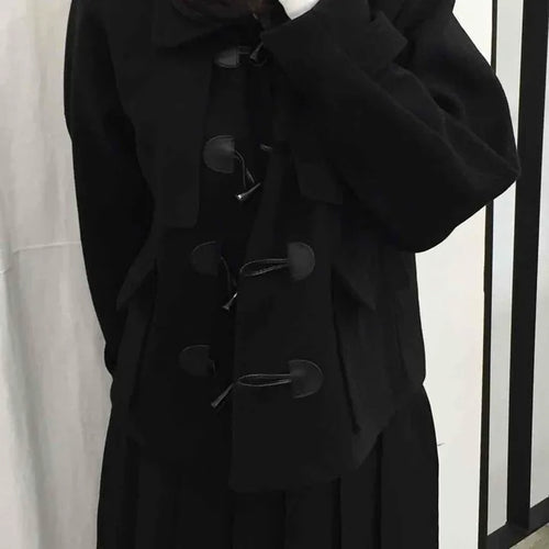 Oversized Collar Toggle Midi Duffle Coat
