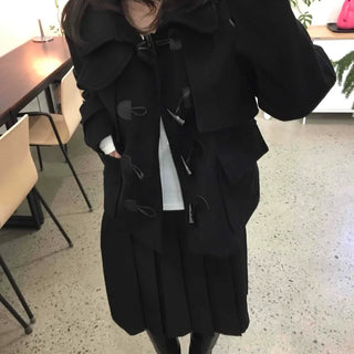 Oversized Collar Toggle Midi Duffle Coat