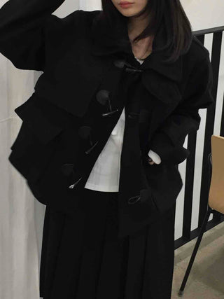 Oversized Collar Toggle Midi Duffle Coat