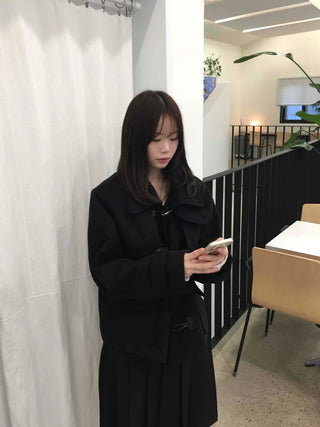 Oversized Collar Toggle Midi Duffle Coat