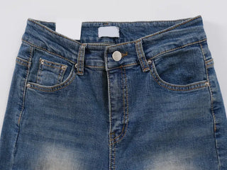 Ella Cat Brush Washed Low-Rise Denim Bootcut