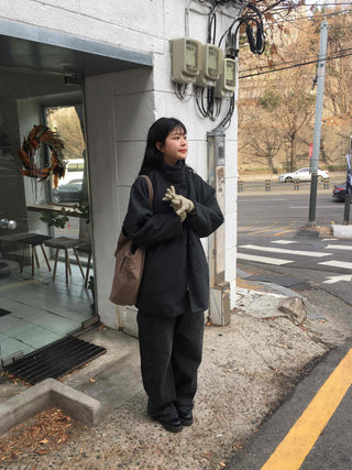 Cozy Loose Fit Turtleneck Coat