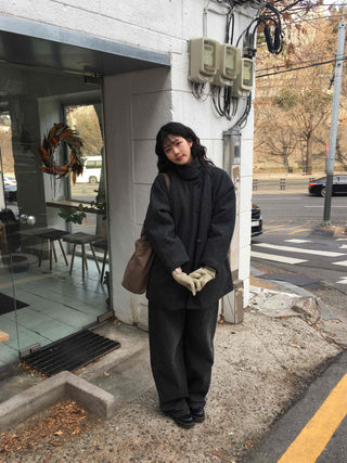 Cozy Loose Fit Turtleneck Coat
