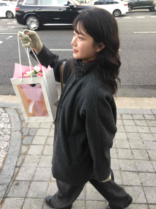Cozy Loose Fit Turtleneck Coat