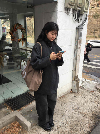 Cozy Loose Fit Turtleneck Coat