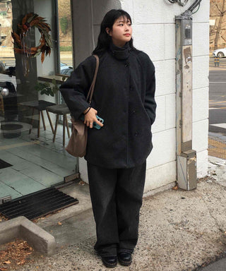 Cozy Loose Fit Turtleneck Coat