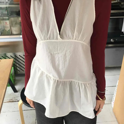 Layered Avant-garde Ruffle Bustier Blouse